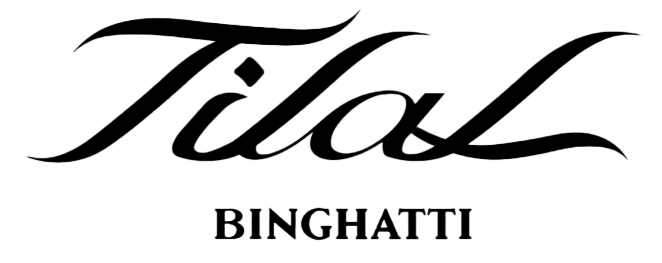 Black logo of Tilal Binghatti on a transparent background